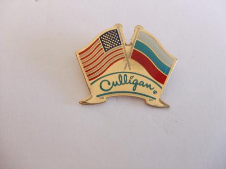 Amerika+ vlag van Rusland   Culligan  wereldwijd waterbehandelingsbedrijf